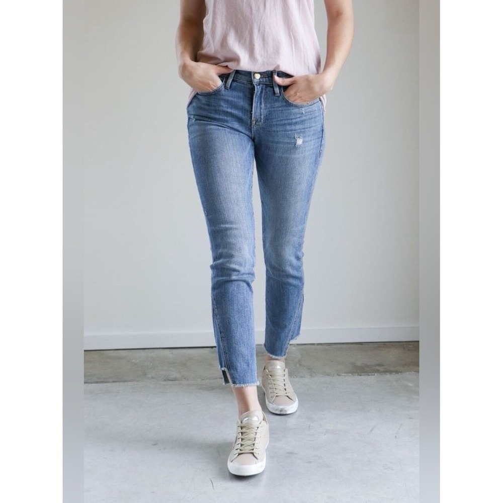 Frame Denim Le Boy Jeans With Gusset in Beaudry Size 27 Relaxed Boyfriend